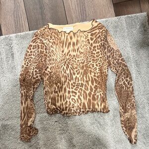 See You Monday Animal Print Long Sleeve Top